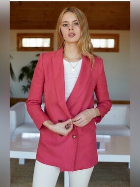 Emerson Fry Double Breasted Pink Blazer Size 2